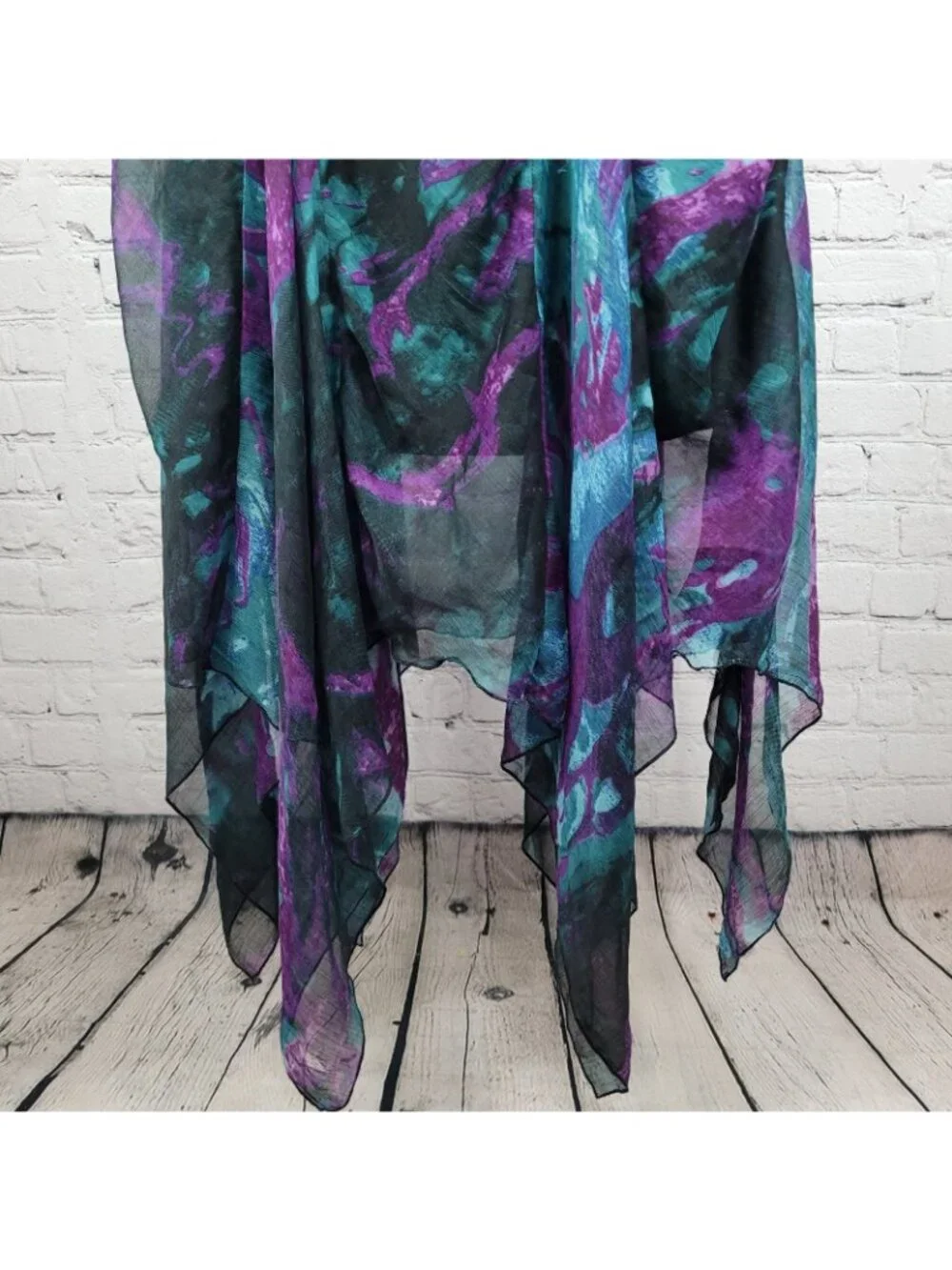 VTG Pegasus Woman Purple Chiffon Sequin 2 Piece Skirt Set Blouse Outfit Reg Size